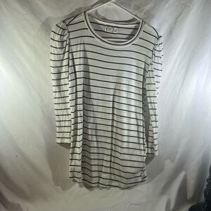 Maurices Black and White Striped Long Sleeve Top